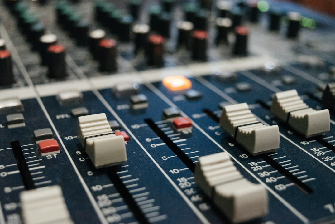 sound engineer mixing audio