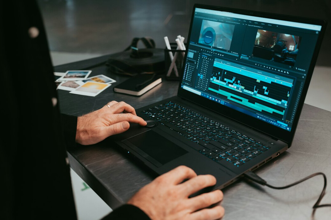 video editor at computer