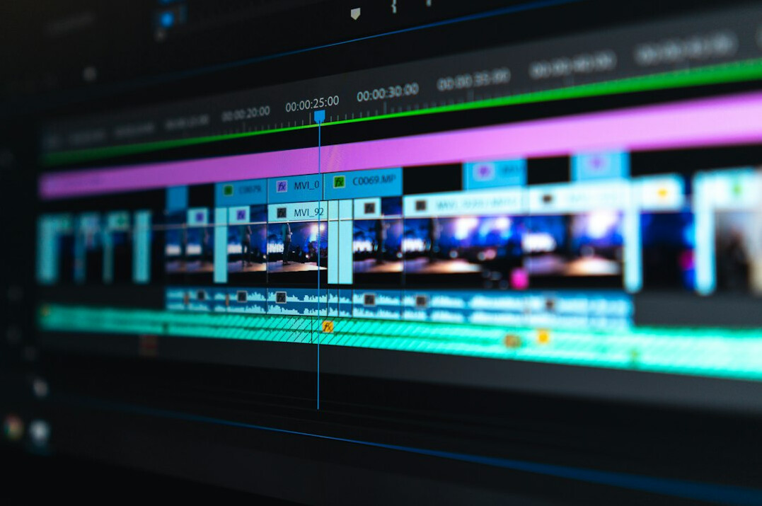 video editor working on timeline